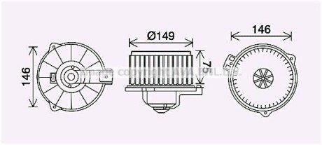 AVA TOYOTA Вентилятор салону AVENSIS 97-, CARINA 92- AVA AVA COOLING TO8735