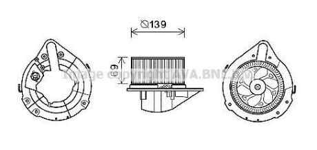 AVA AUDI Вентилятор салону 80 B4 91-, Audi A4 AVA AVA COOLING AI8372 (фото 1)