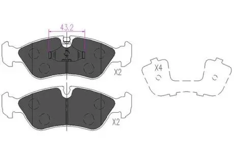 PARTS OPEL гальмівні колодки передн.Astra,Omega A,Vectra A,Daewoo Nexia,Lanos 1.6 PARTS KAVO KBP-1004