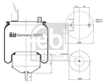 Сильфон пневматичної підвіски FEBI FEBI BILSTEIN 39855