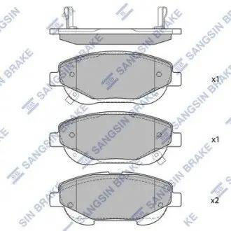 SANGSIN Комплект гальмівних колодок з 4 шт. дисків Hi-Q (SANGSIN) SP1579