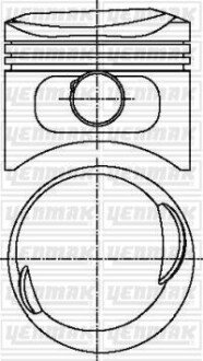 Поршень с кольцами і пальцем (размер отв. 84.00/STD) BMW E28 525 i (M 20 B 25 M,E) (6ц.) Yenmak 31-04600-000