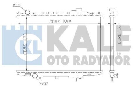 KALE NISSAN Радіатор охолодження двиг. NAVARA 2.5 D 01-, PICK UP 2.5 02- Kale Oto radyator 362900