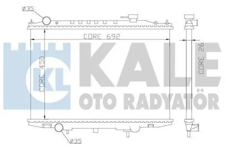 KALE NISSAN Радіатор охолодження двиг. NAVARA 2.5 D 01-, PICK UP 2.5 02- Kale Oto radyator 362900