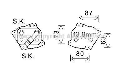 AVA BMW Оливний радіатор (без корпуса) 1 (E81), 1 (E87), 1 (E88), 3 (E90), 5 (E60), X3 (E83) AVA AVA COOLING BW3412