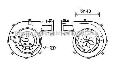 AVA OPEL Вентилятор салону з автом. кондиц. Signum, Vectra C 02-, Fiar Croma 05- AVA AVA COOLING OL8618 (фото 1)