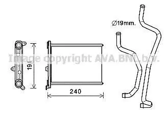 AVA NISSAN Радіатор опалення LEAF 11-, JUKE 1.6 10-, CUBE 1.5, 1.6 09- AVA AVA COOLING DN6417