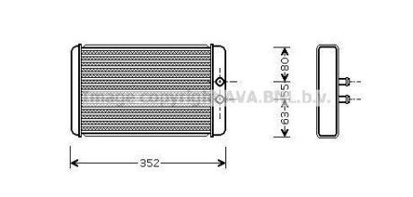 AVA CITROEN Радіатор опалення Jumper, Fiat Ducato, Peugeot Boxer 02- AVA AVA COOLING FTA6265