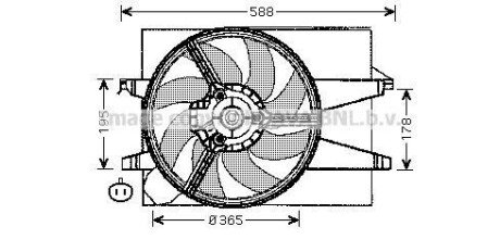 AVA FORD Вентилятор радіатора Fiesta V, Fusion 1.25/1.6, Mazda 2 01- AVA AVA COOLING FD7541