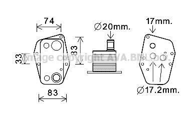 AVA BMW Оливний радіатор 1 E87, 3 E46/90, 5 E60, X3 E83 2.0d AVA AVA COOLING BW3555