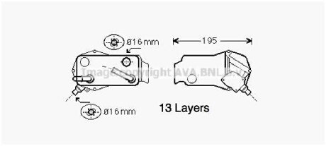 AVA BMW Оливний радіатор 1 E81/87, 3 E90, X1 E84 AVA AVA COOLING BW3350