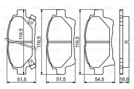 Колодки гальмівні (передні) Toyota IQ 09-15 0 986 494 333 BOSCH 0986494333