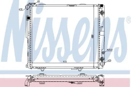 Радіатор MB E W 124(84-)E 250 D(+)[OE 124 500 18 02] NISSENS 62699A