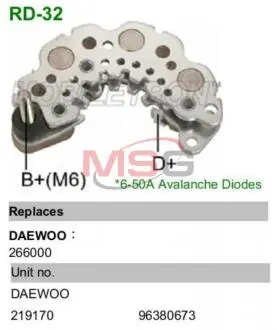 Діодний міст генератора DR9410 MOBILETRON RD32