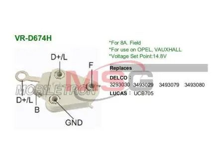 Регулятор напруги DE605 MOBILETRON VRD674H