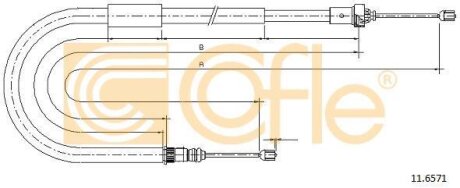 Трос ручника COFLE 11.6571