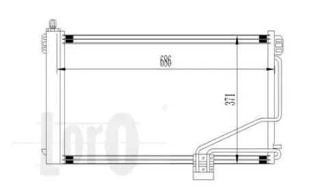 Радіатор кондиціонера C-Class W203/S203/CL203 1.8-5.4 00-11 Loro 054-016-0014