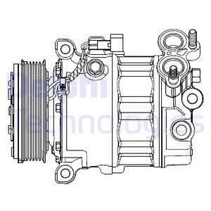 FORD Компресор кондиціонера C-MAX II 1.6 10-, FOCUS III 1.6 10-, MAZDA, VOLVO Delphi CS20512
