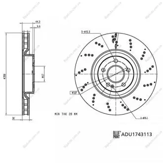 DB диск гальмівний перед. W177/W247 BLUE PRINT ADU1743113