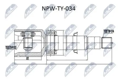 Шрус полуоси Nty NPWTY034
