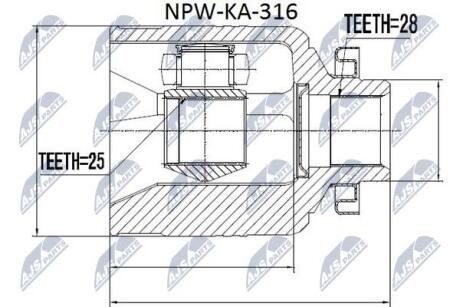 Шрус Nty NPWKA316 (фото 1)