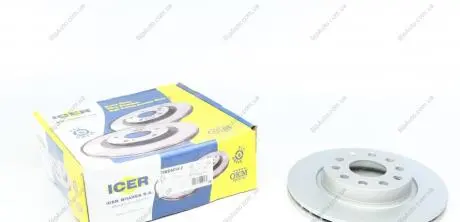 Диск гальмівний (передній) Audi A3/Seat Leon/Skoda Octavia/VW Caddy/Golf 04- (280x22)(з покр.)(вент.) ICER 78BD5614-2