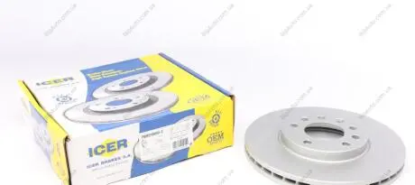 Диск гальмівний (передній) Opel Combo 04-/Astra G/H/Zafira A/B 98-15 (280x25)(з покр.)(вентильований) ICER 78BD9060-2