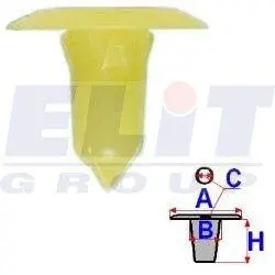 Втулка обивки дв. (к-т:25 шт) размер:A = 19,8mm/B = 7mm/C = 5,6mm/H = 20,6mm ELIT R 11030