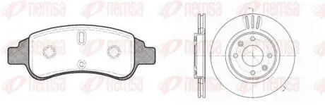 CITROEN К-кт гальм. колодки + диски BERLINGO 07/96- C2 09/03- C3 11/09- C3 PICASSO 02/09- C3 PLURIEL 05/03- C4 11/04- C5 08/04- REMSA 8840.02 (фото 1)