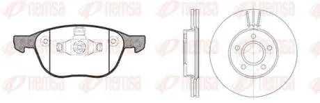 FORD К-кт гальмівні колодки + диски передн.C-Max,Focus II,III,Kuga I,II Mazda 3,5,Volvo 03- REMSA 81082.00