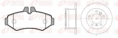 DB К-кт гальмівні колодки + диски задн. Sprinter 95- VW LT35 (сист. BOSCH) REMSA 8733.01