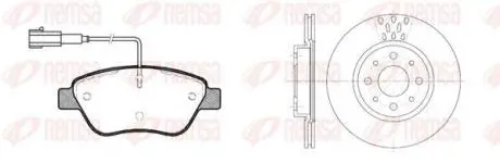 Fiat К-кт гальм. колодки + диски Doblo 1.2 1.6 1.9JTD Bravo REMSA 8858.00 (фото 1)