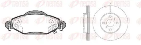 TOYOTA К-кт гальмівні колодки + диски передн.Yaris 99- REMSA 8978.00
