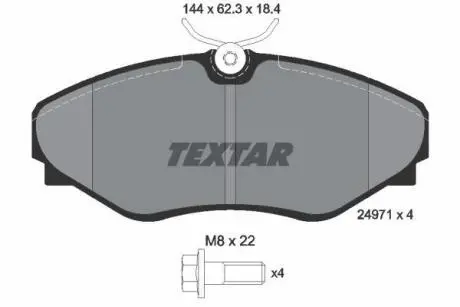 Гальмiвнi колодки дисковi переднi TEXTAR 2497101