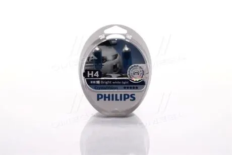 Автомобiльна лампа: 12 [В] (к-кт 2шт) H4 Cristal Vision + 2x W5W 60/55W цоколь P43t-38 Special PHILIPS 12342CVS2 (фото 1)