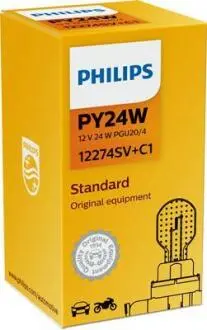 Автомобiльна лампа: 12 [В] PY24W SilVeRVision 24W цоколь PGU20/4 PHILIPS 12274SV+C1