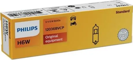 Автомобiльна лампа: 12 [В] H6W BlueVision ultra 6W цоколь BAX9s PHILIPS 12036BVCP