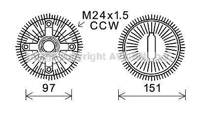 AVA BMW Муфта зчеплення вентилятора 7 (E65, E66, E67) 01-, X5 (E53) 00- AVA AVA COOLING BWC392