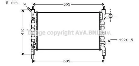 AVA OPEL Радіатор системи охолодження двигуна ASTRA F 1.4, 1.6 98- AVA AVA COOLING OL2026