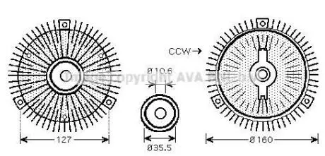 AVA DB віскомуфта вентилятора радіатора W210/140 2.8/3.2 93- AVA AVA COOLING MSC418