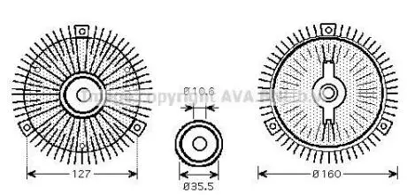 AVA DB віскомуфта вентилятора радіатора W124/126 2.8/3.6 AVA AVA COOLING MSC416