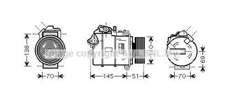 AVA BMW Компресор кондиціонера 3 (E90) 04- AVA AVA COOLING BWAK320