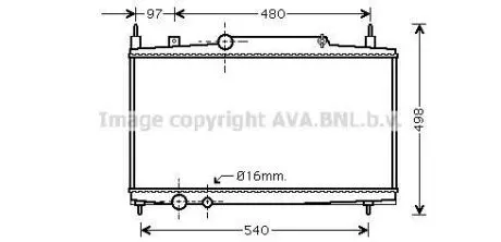 AVA CITROEN Радіатор системи охолодження двигуна BERLINGO 1.6 HDi 10-, C5 I 3.0 01-, FIAT, LANCIA AVA AVA COOLING PEA2230