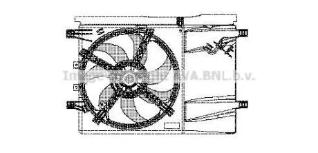 AVA OPEL Вентилятор радіатора (з дифузором) Corsa D, Fiat Grande Punto, Punto 0.9/1.4 06- AVA AVA COOLING FT7532