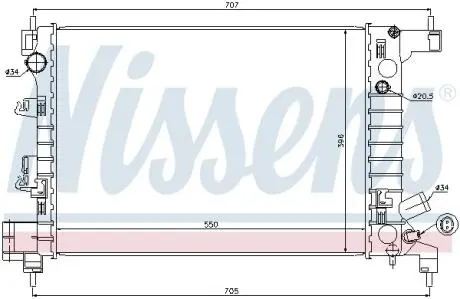 Фото chevrolet радіатор системи охолодження двигуна aveo 11- NISSENS 61678 CHEVROLET Радіатор системи охолодження двигуна AVEO 11- NISSENS 61678