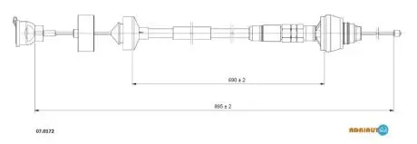 CITROEN трос зчеплення Berlingo 96-11 (ручн. рег.), PEUGEOT PARTNER 96-15 ADRIAUTO 07.0172