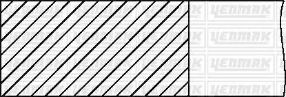 Комплект поршневих кілець (на 1 поршень) (71,01/+0.50) (1,2/1,2/2,0) AUDI A1/A3 1.2TFSI, SKODA Fabia 1.2TSI, VW Golf/Polo/ Touran 1,2TSI (Бензин, 4ц) Yenmak 91-09106-050