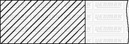 Комплект поршневих кілець (78.50/STD) (1.5/1.5/3) CITROEN Xsara Picasso 1.6 99- Yenmak 91-09362-000
