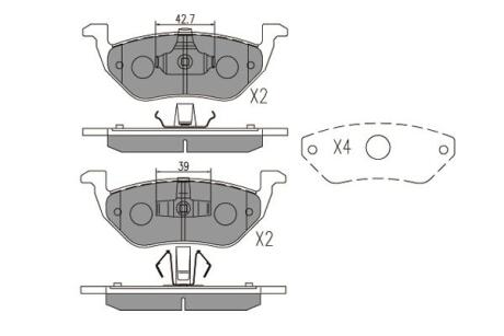 PARTS MAZDA Тормозные колодки задн. Tribute 04- PARTS KAVO KBP-4568 (фото 1)