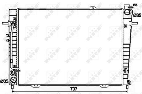Радіатор охолодження Hyundai Tucson 2.0 CRDi/2.0/2.7 04-/KIA Sportage 2.0 CRDi 04- (АКПП) NRF 53498